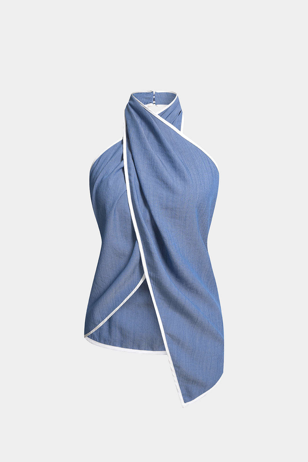 "Contrast Binding Halter Asymmetrical Cami Top"