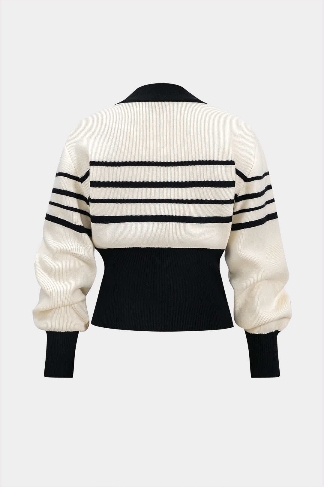 "Contrast Knit Metallic Button Cardigan"