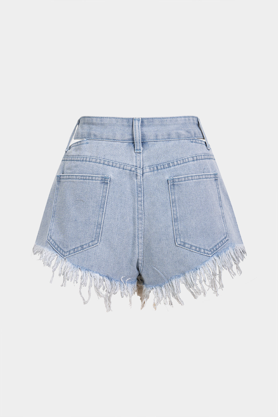 "Denim Cut Out Ripped Cut Out Pocket Shorts"