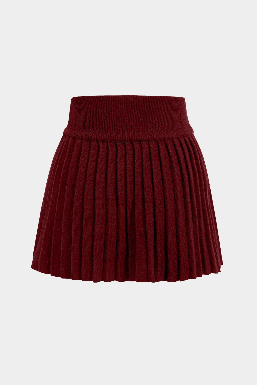 "Basic Knit Pleated Skirt"