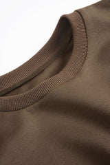 "Contrast Asymmetrical Round Neck Sweatshirt"