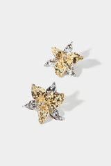 "Alloy Contrast 3D Flower Earrings"