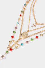 "Alloy Colorful Crystal Necklace"