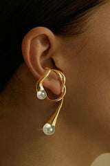 "1pc Pearl Curve Earring"