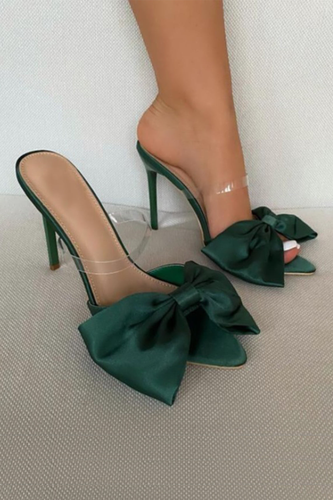 "Bowtie Slingback High Heels"