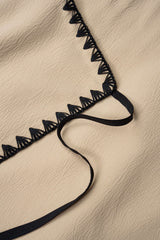 "Contrast Crossed Halter Neck Asymmetrical Cut Out Tie-Up Sleeveless Mini Dress"