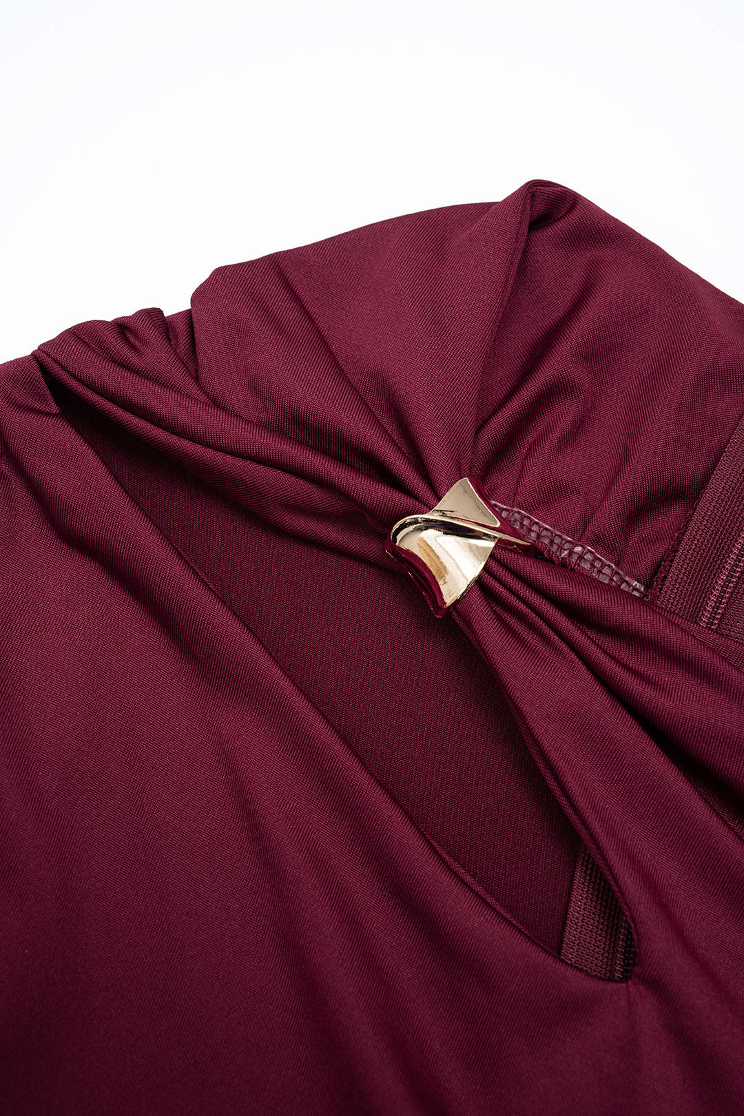 "Asymmetrical Cut Out Ruched Long Sleeve Maxi Dress"