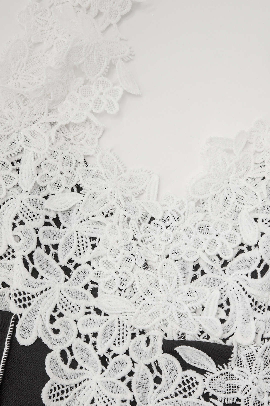 "Asymmetric Lace Panel Midi Dress"