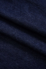 "Denim Button Cuffed Long-Sleeve Top"