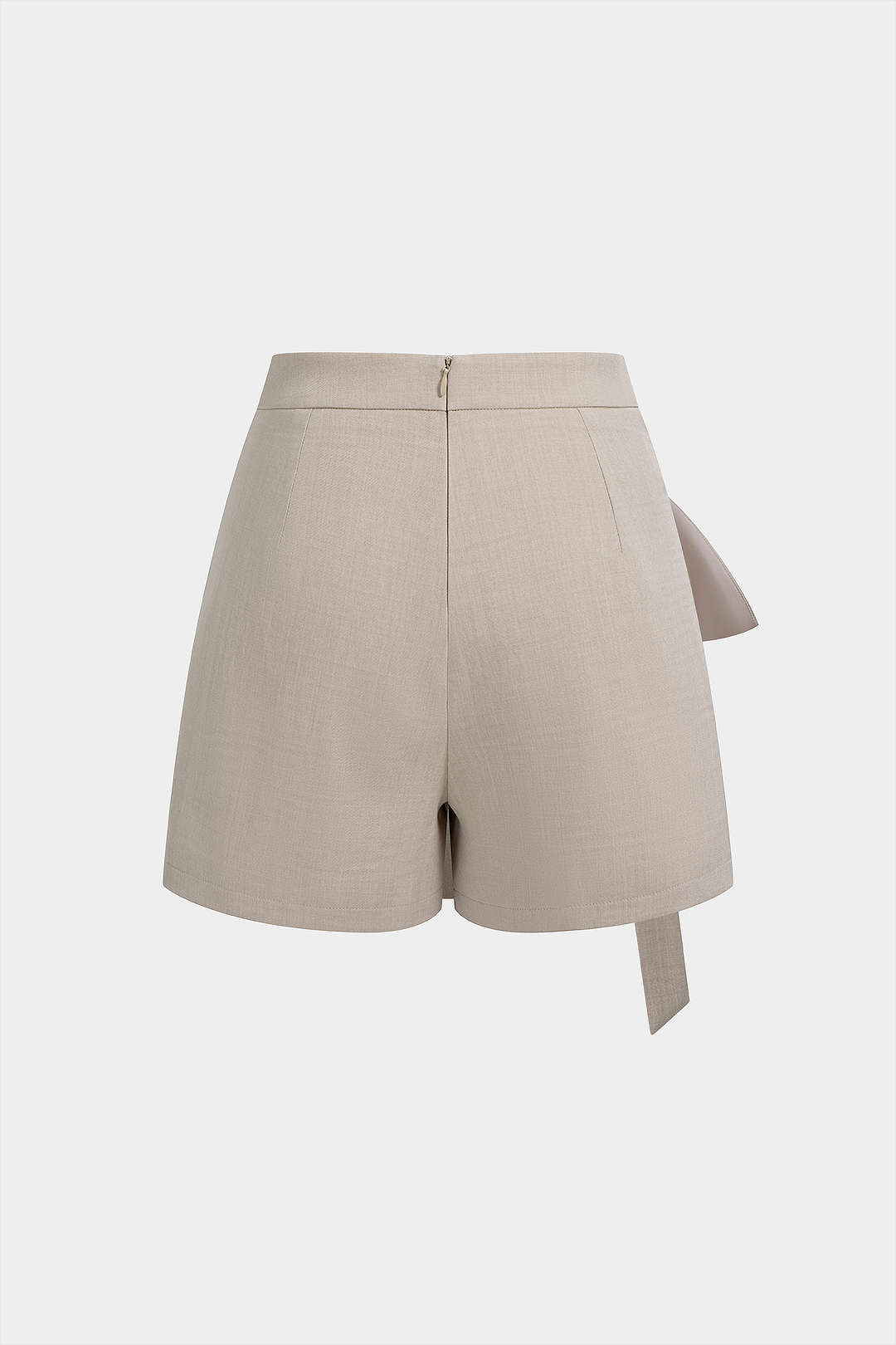 "Asymmetrical Ruched High-Waist Shorts"