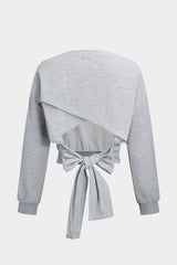 "Cut Out Backless Strappy Long-Sleeve Top"