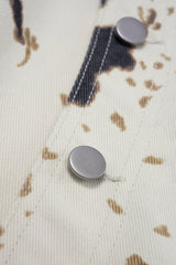 "Denim Cow Print High Waist Shorts"