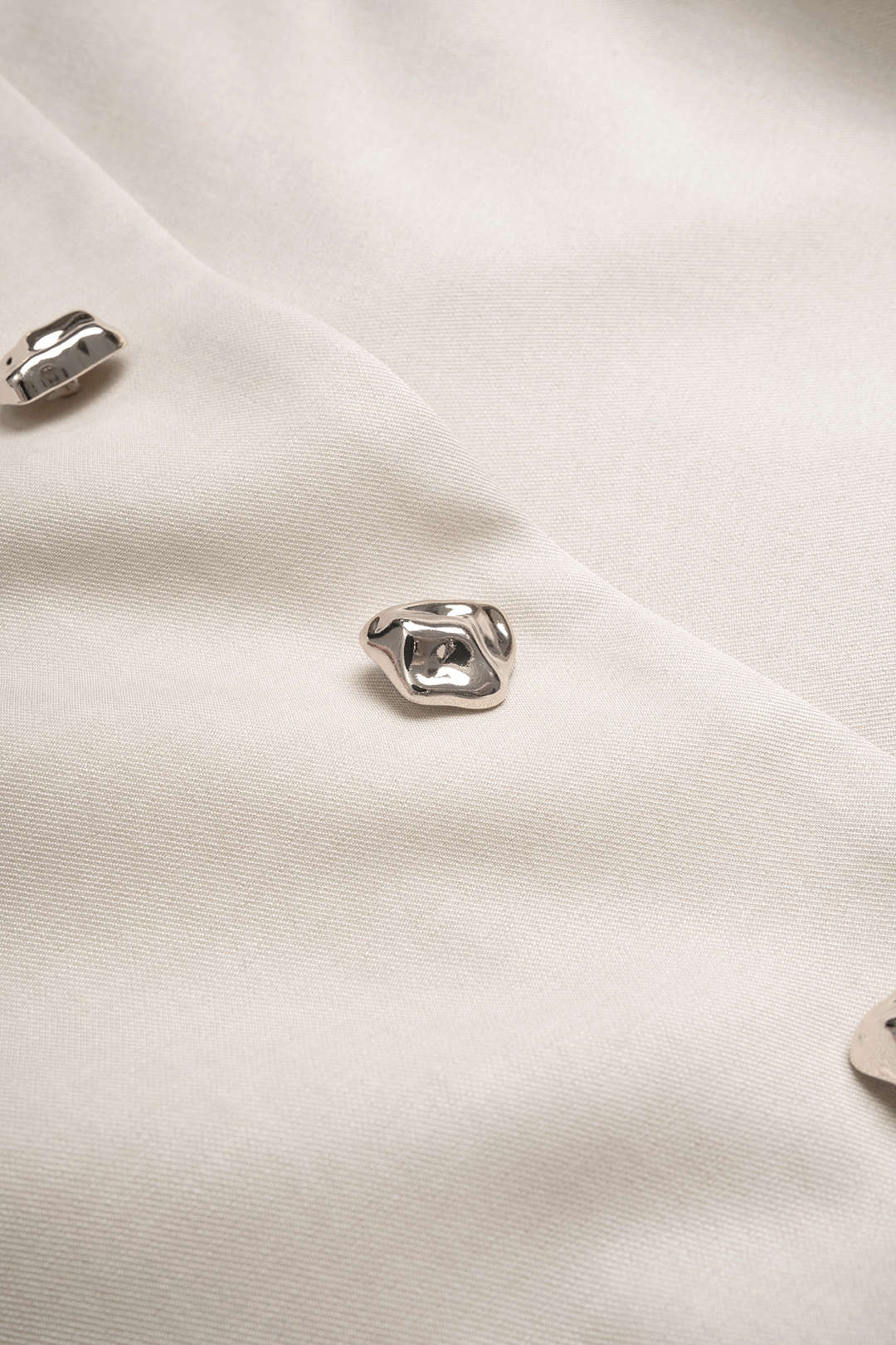 "Asymmetrical Metallic Button Skort"