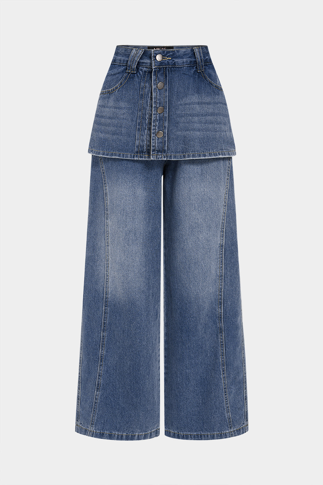 "Denim High Waist Wide Leg Jeans"