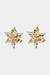 "Alloy Contrast 3D Flower Earrings"