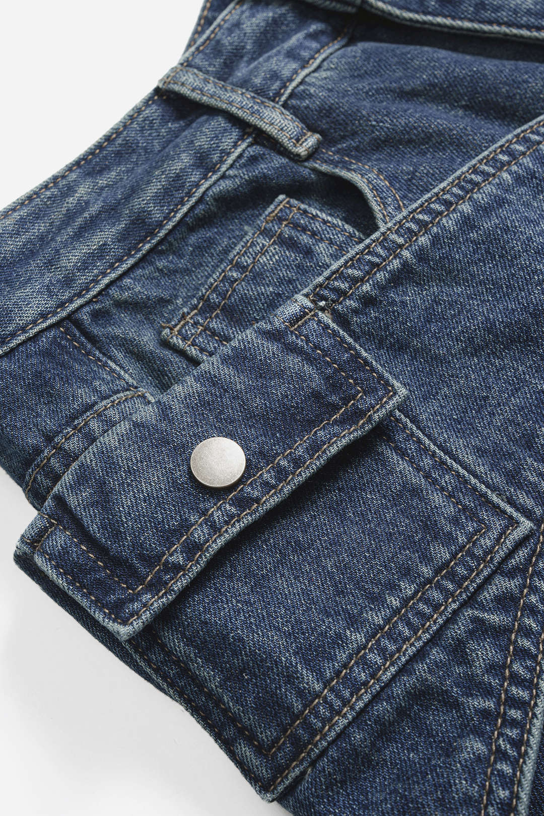 "Denim Asymmetrical Wide Leg Jeans"