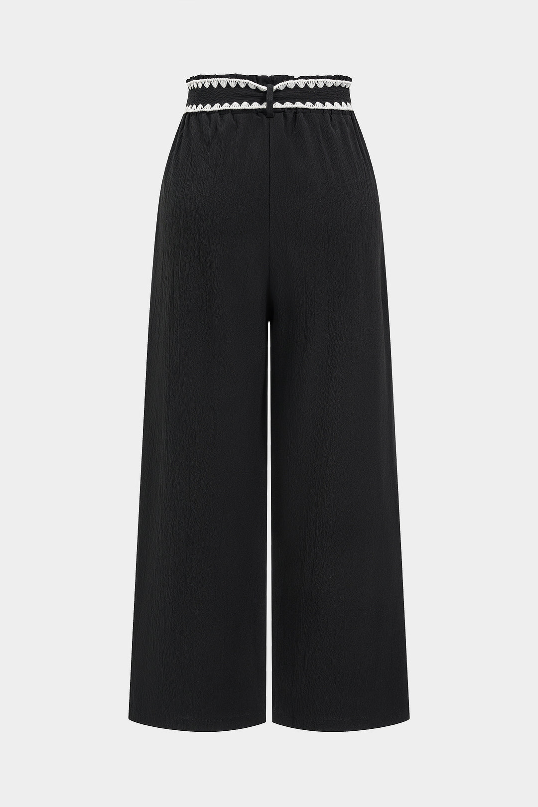 "Contrast Binding Pocket Straight Leg Pants"