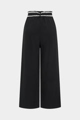 "Contrast Binding Pocket Straight Leg Pants"