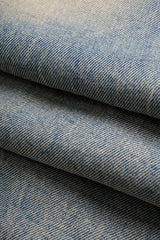 "Denim Frayed Straight Leg Jeans"