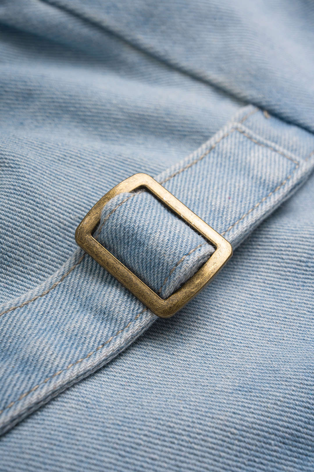 "Denim Halter Neck Metallic Vest"