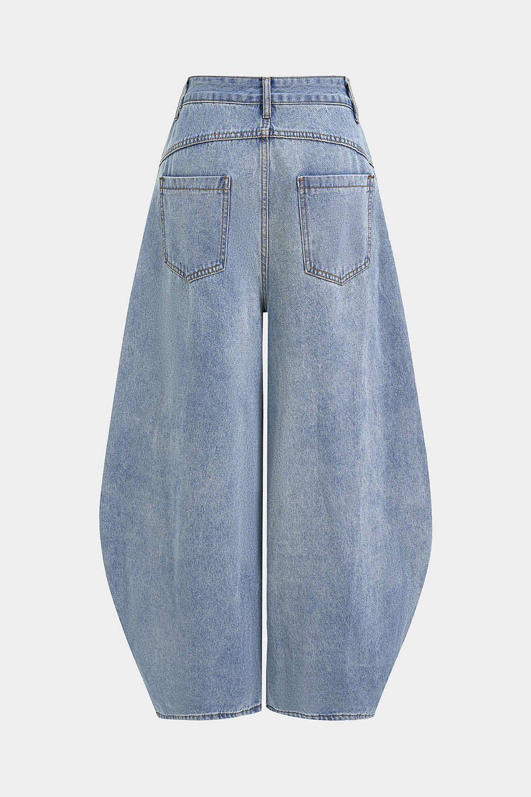 "Denim Metallic Buckle Wide Leg Jeans"