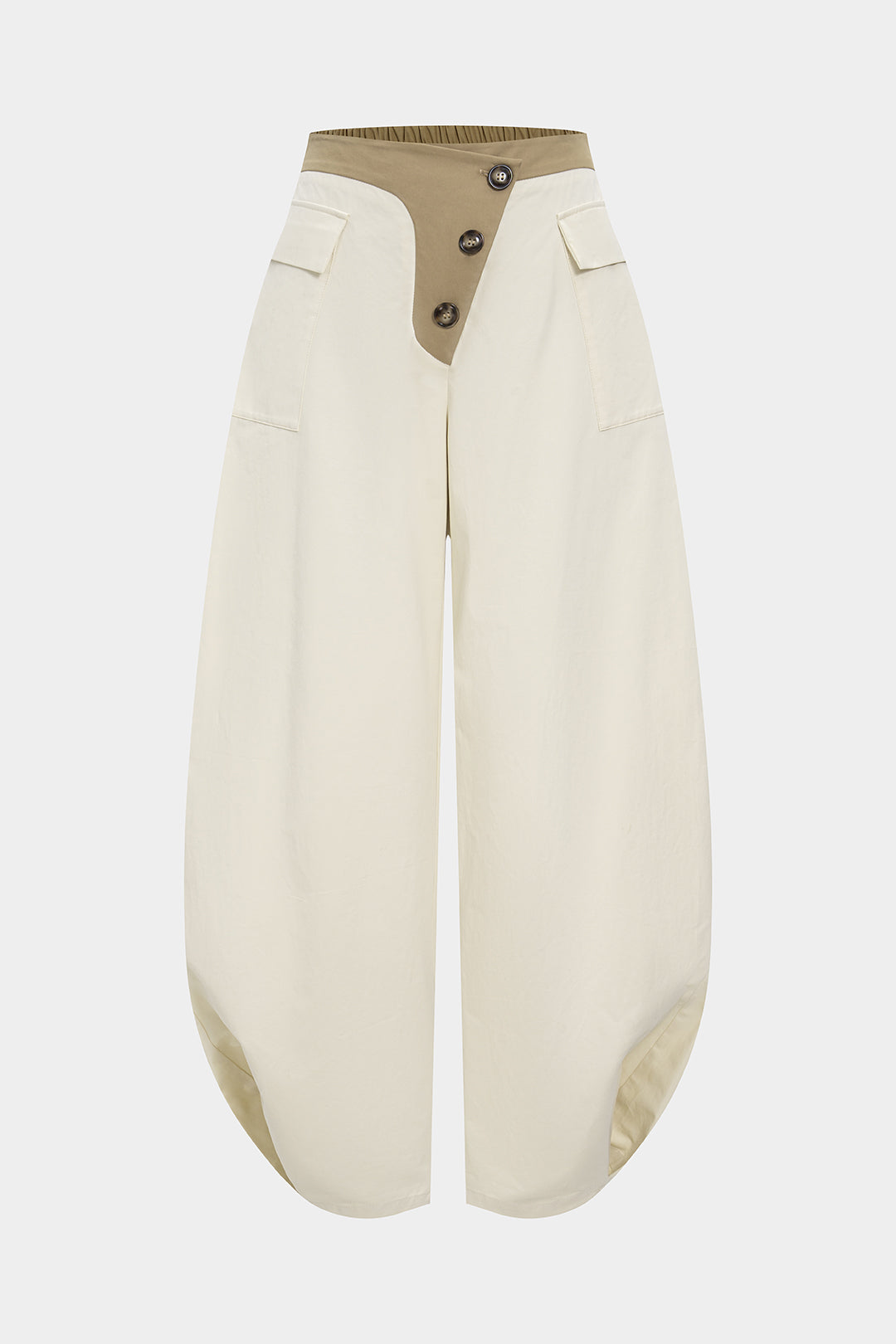 "Asymmetrical Button Wide Leg Trousers"