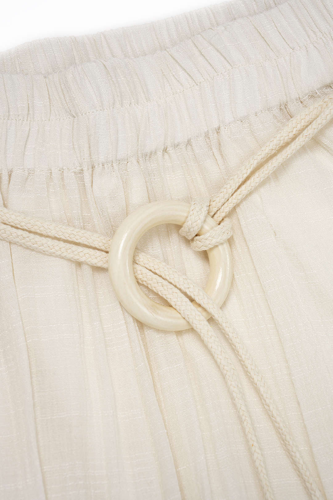 "Belted Ruched High Waist Wide Leg Pants"