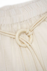 "Belted Ruched High Waist Wide Leg Pants"
