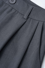 "Asymmetrical Notched Lapel Button Blazer And Wide Leg Pants Set"