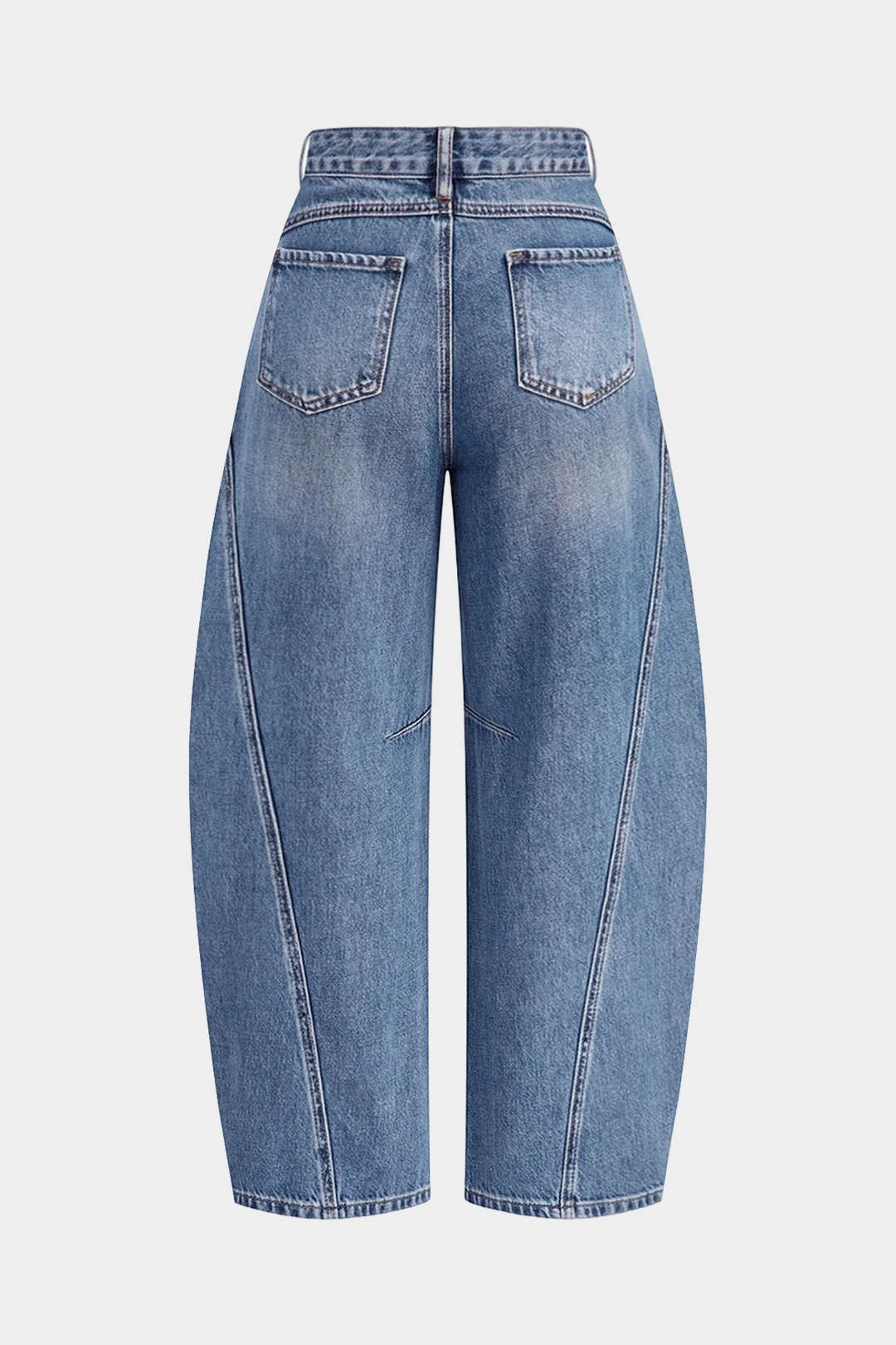 "Denim Barrel Leg Jeans"