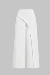 "Asymmetrical High-Waist Wide-Leg Pants"