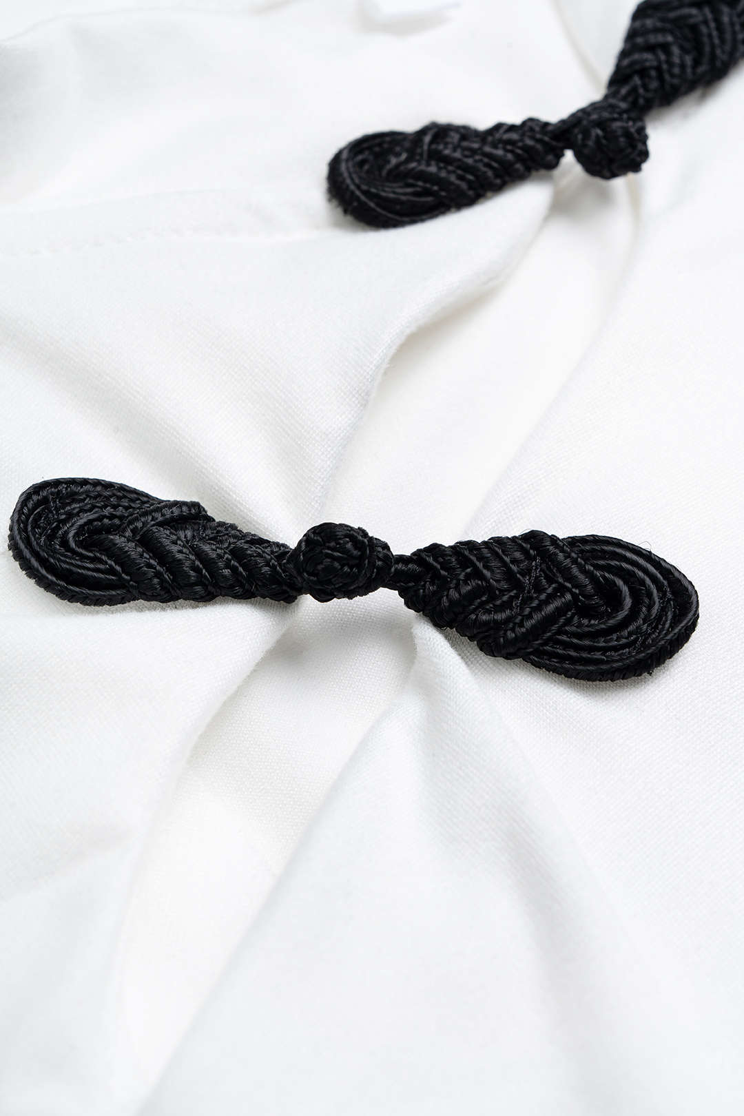 "Contrast Frog Button Cut Out Short Sleeve T-Shirt"
