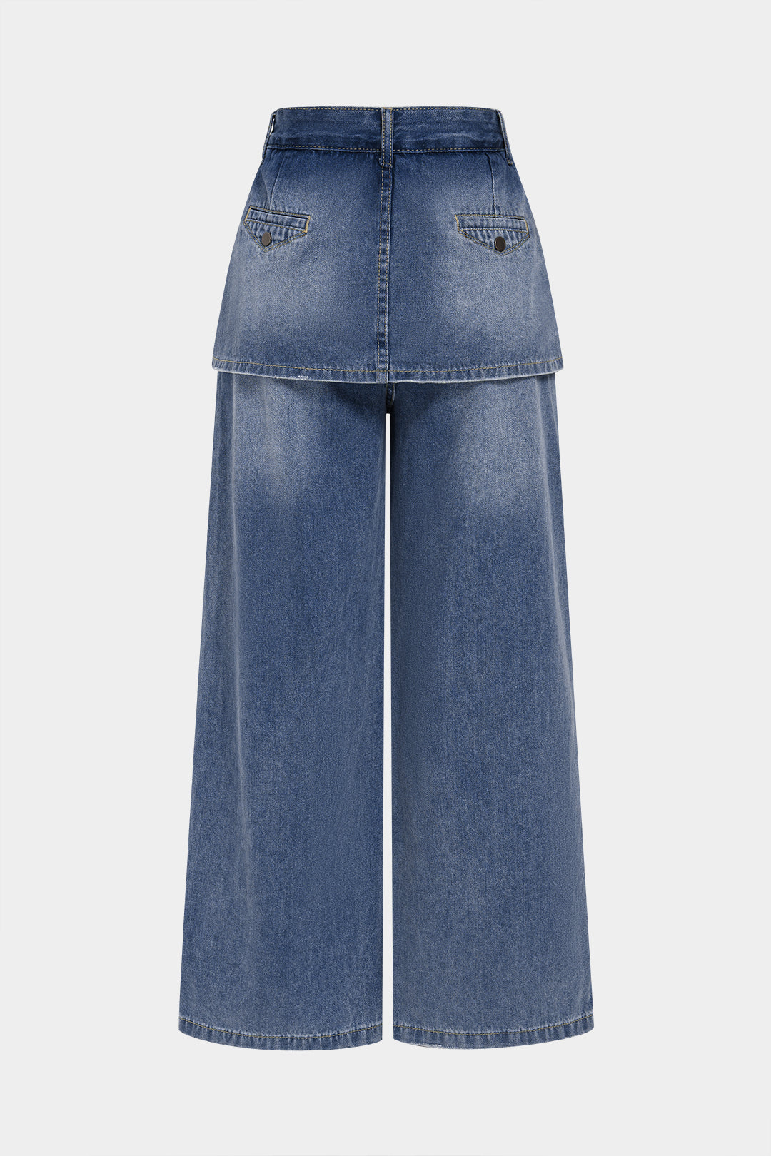 "Denim High Waist Wide Leg Jeans"