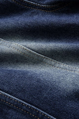"Denim Crossed Tie-Back Asymmetrical Outerwear"