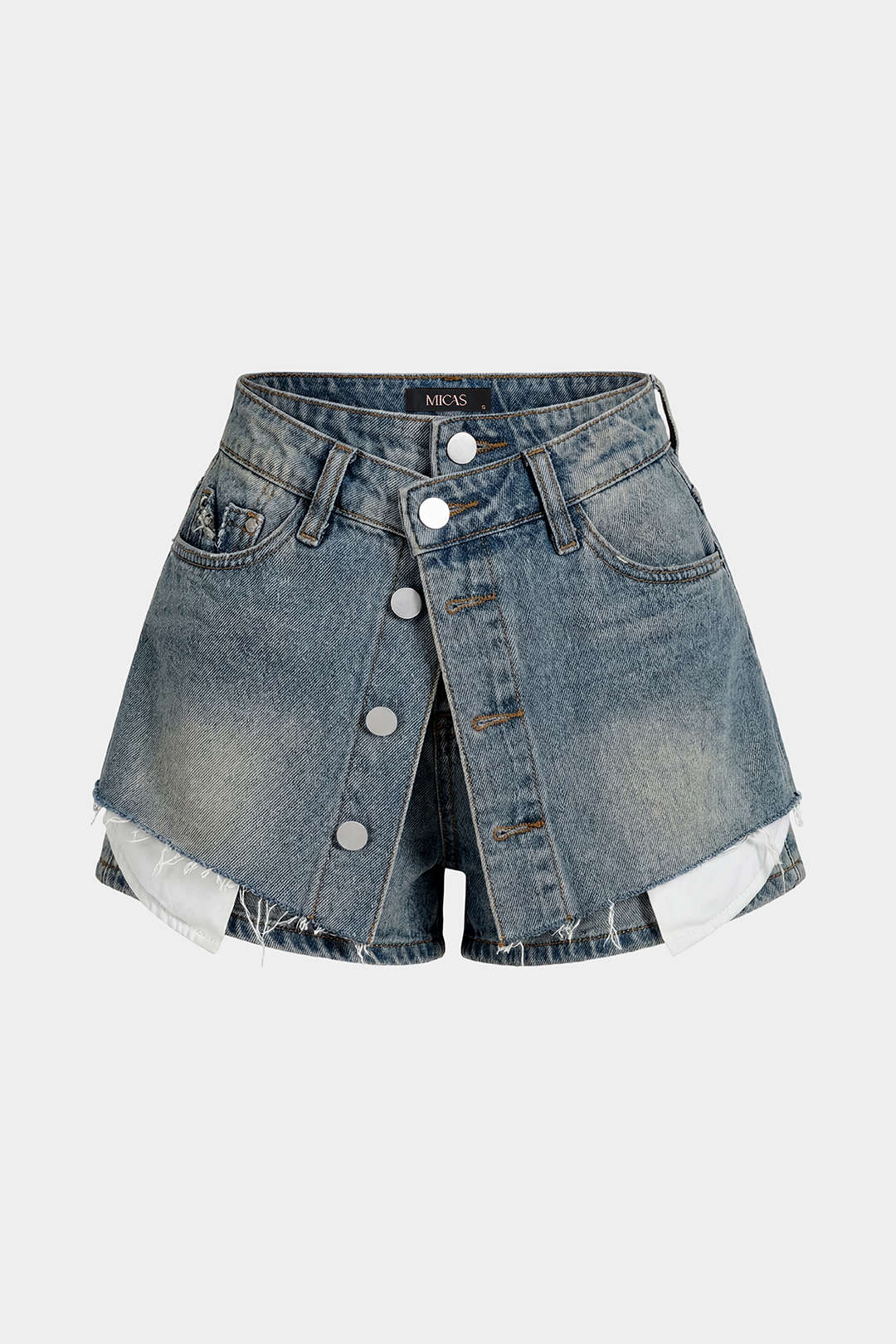 "Denim Button Pocket Shorts"
