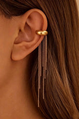 "Chain Tassel Geometric Earrings"