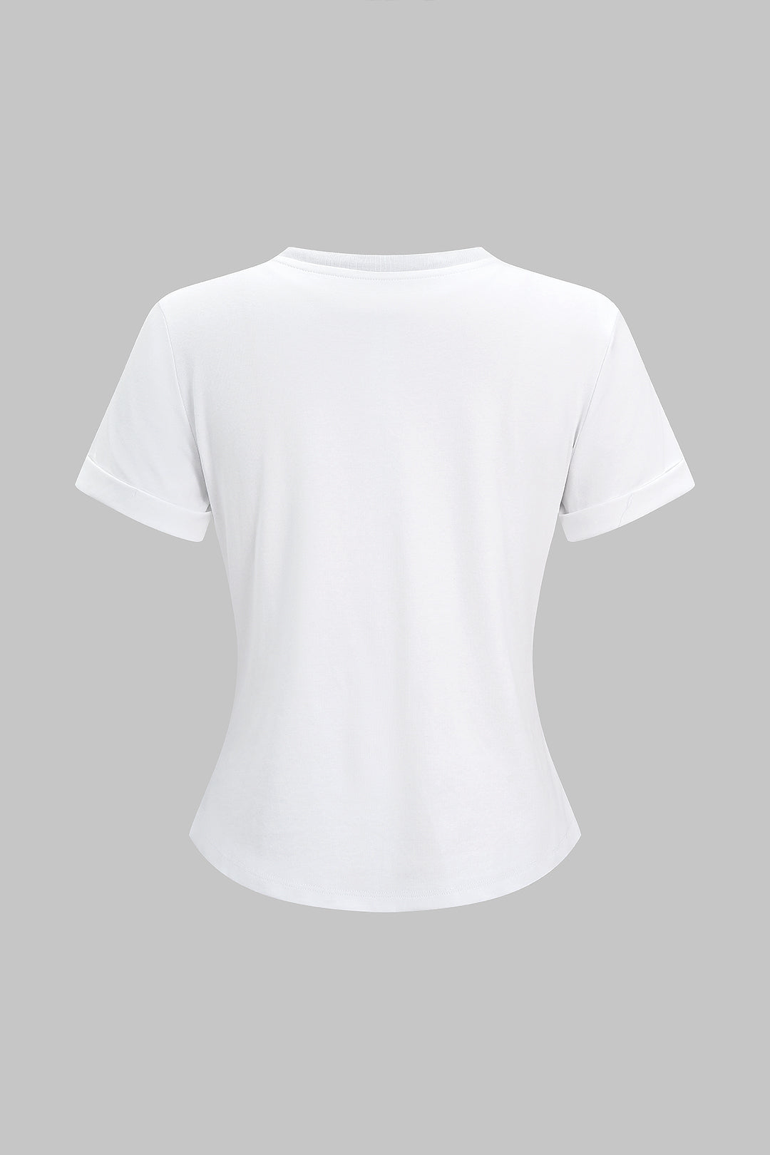 "Artistic Print Tie-Up Short Sleeve T-shirt"