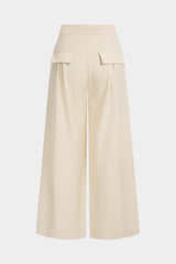"Button Wide-Leg Pants"