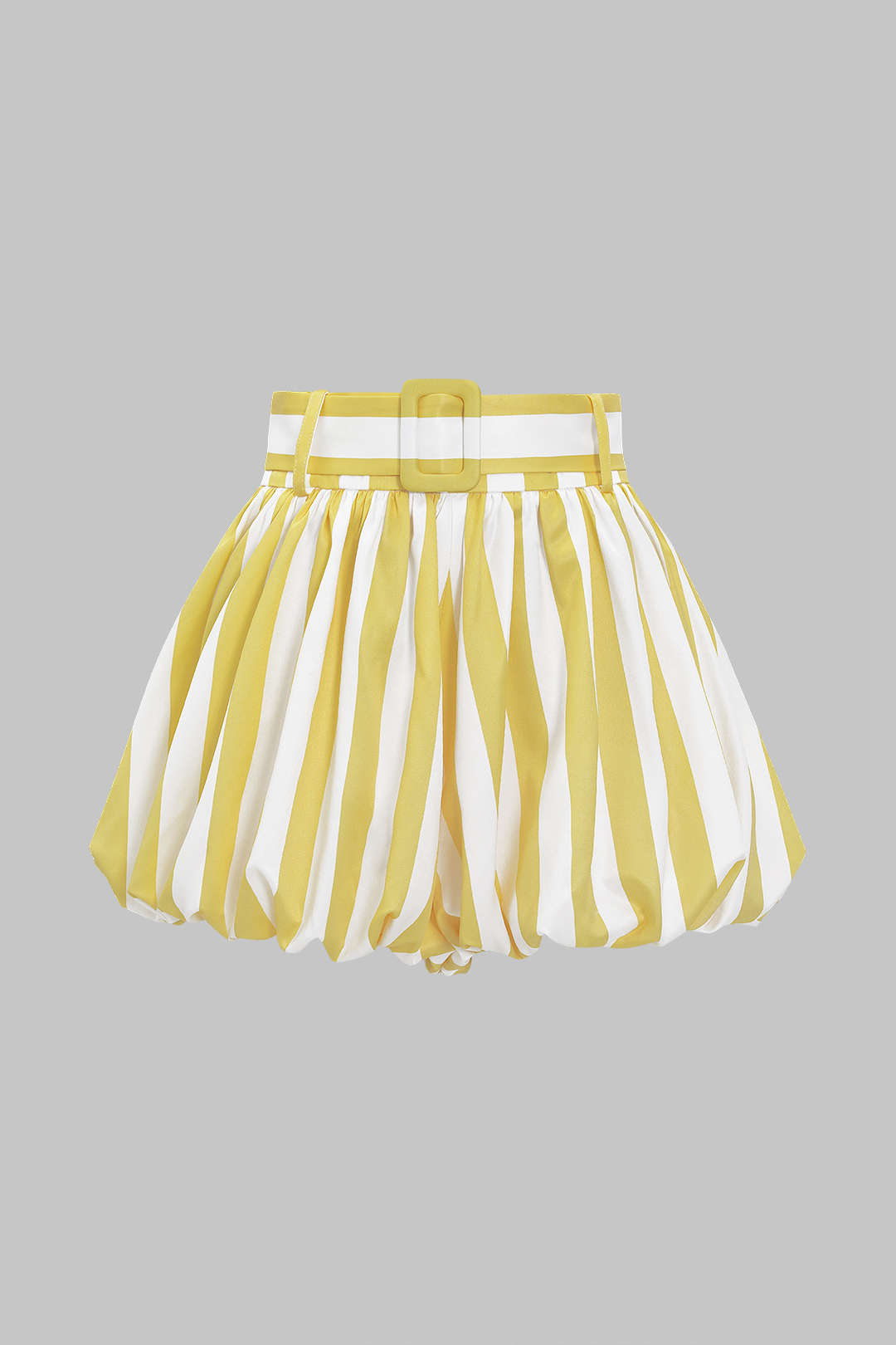 "Contrast Stripe Print Ruched Shorts"