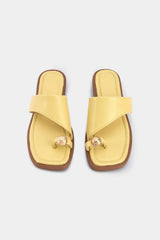 "Contrast Open Toe Flats"