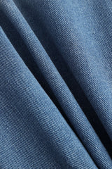 "Denim Button High Waist Straight Leg Jeans"