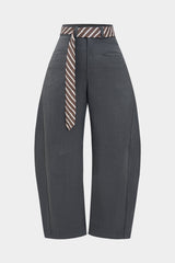"Belted Barrel Trousers"
