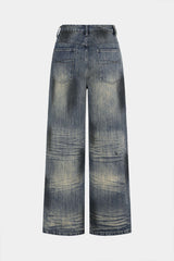 "Denim Metallic Decor High Waist Jeans"