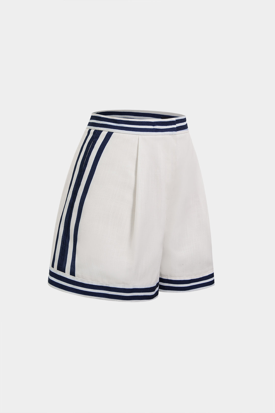 "Contrast Trim Halter Neck Knotted Tank Top And Wide Leg Shorts Set"