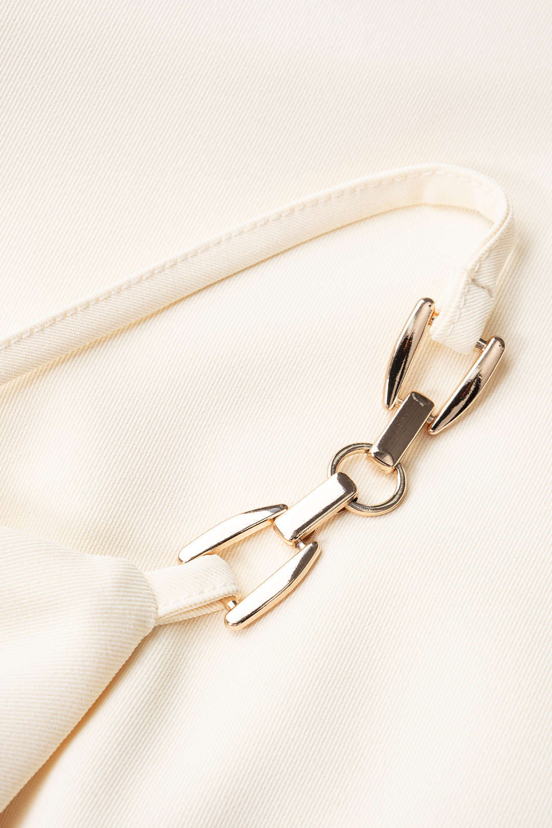 "Crossed V-Neck Tie Front Metallic Chain Sleeveless Jumpsuit"
