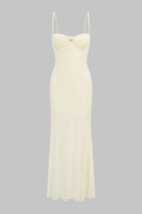 "Cut Out Backless High Slit Slip Sleeveless Maxi Dress"