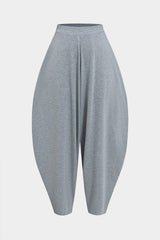 "Asymmetrical Top And Barrel Pants Set"