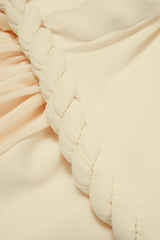 "Asymmetrical Twist Knot Ruched Sleeveless Bodysuit"