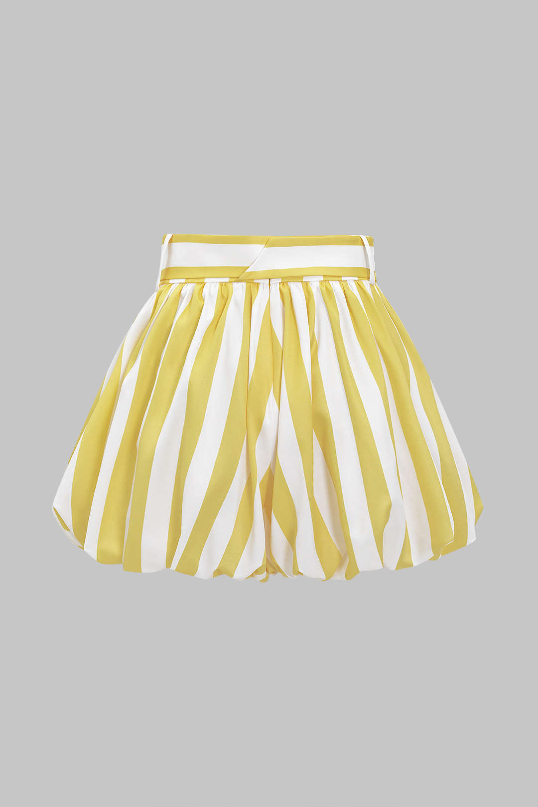 "Contrast Stripe Print Ruched Shorts"