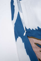 "Abstract Print Satin Crossed Tie Back Cami Top And Skirt Set"